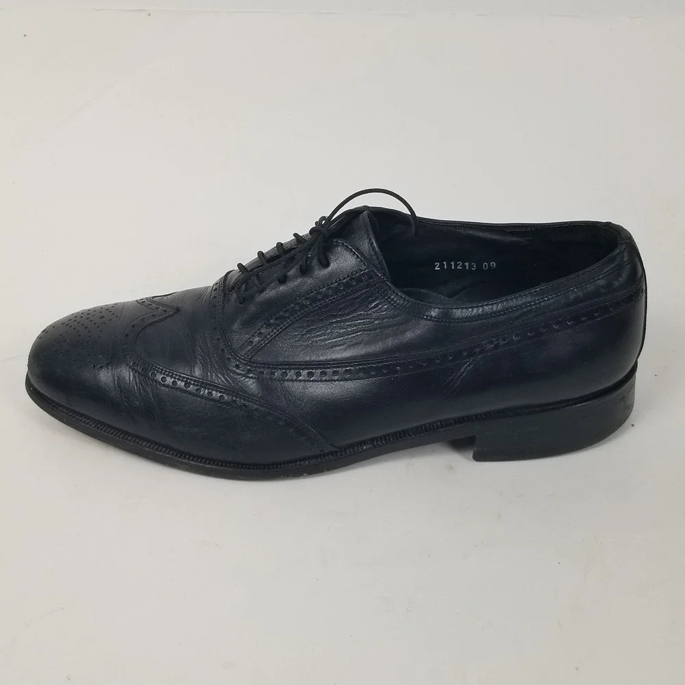 Florsheim‎ Dress Shoes Mens 11 D Black Wingtip Oxford Brogue Leather 17166-01